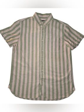 Houston White Men's Short-Sleeve Striped Cotton Button-Down Shirt